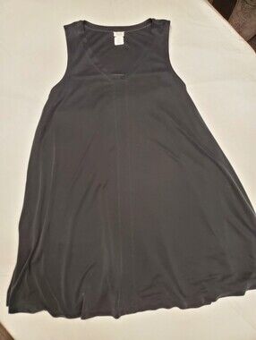 Sigrid Olsen Black Swing Dress Sleeveless A-Line Trapeze Midi Dress Size Small